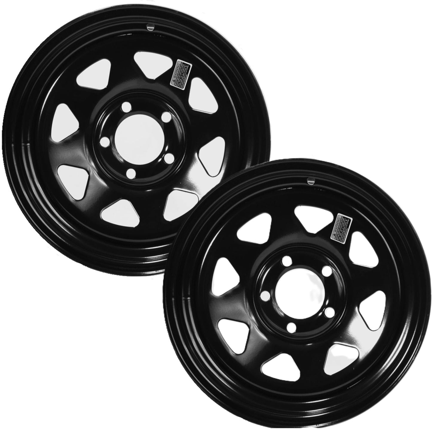 eCustomrim 2-Pack Trailer Wheels JG 14X5.5 Black Spoke 2200 Lb. 3.19 CB 5 Lug Rim 75PSI
