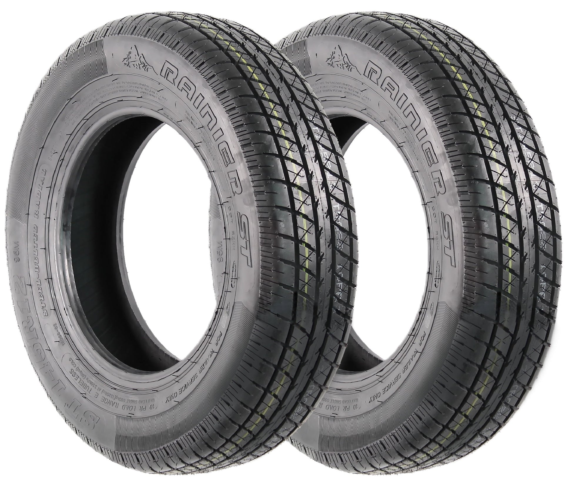 eCustomrim 2-Pk ST145/R12 Steel Belted Radial Trailer Tire Load E 1520# 145/R12 145R12