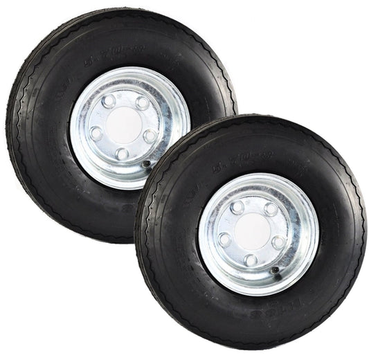 eCustomrim 2-Pk Trailer Tire Rim 570-8 5.70-8 Load C 5 Lug Galvanized Wheel 2 Yr Warranty