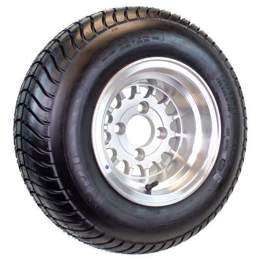eCustomrim 205/65-10 Trailer Golf Cart ATV Tire On 10X7 Gloss Silver Rim A8