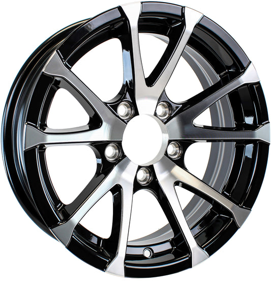 eCustomrim Aluminum Boat Camper Trailer Rim Wheel 5 Lug 14 in. Avalanche V-Spoke/Black