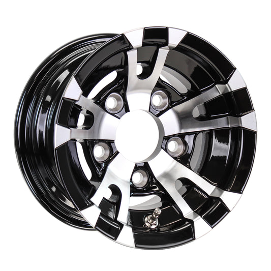 eCustomrim Aluminum Trailer Wheel 10X6 10 Inch Avalanche Style 5 Lug On 4.5" Center Rim