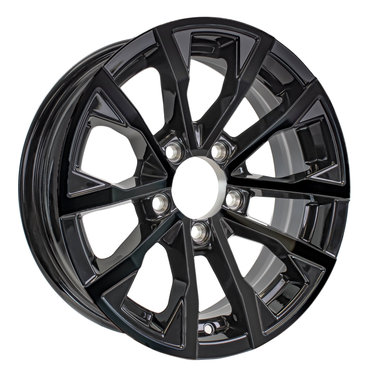 eCustomrim Aluminum Trailer Wheel 14X5.5 14 Inch Edge Black 5 Lug On 4.5" Center Rim