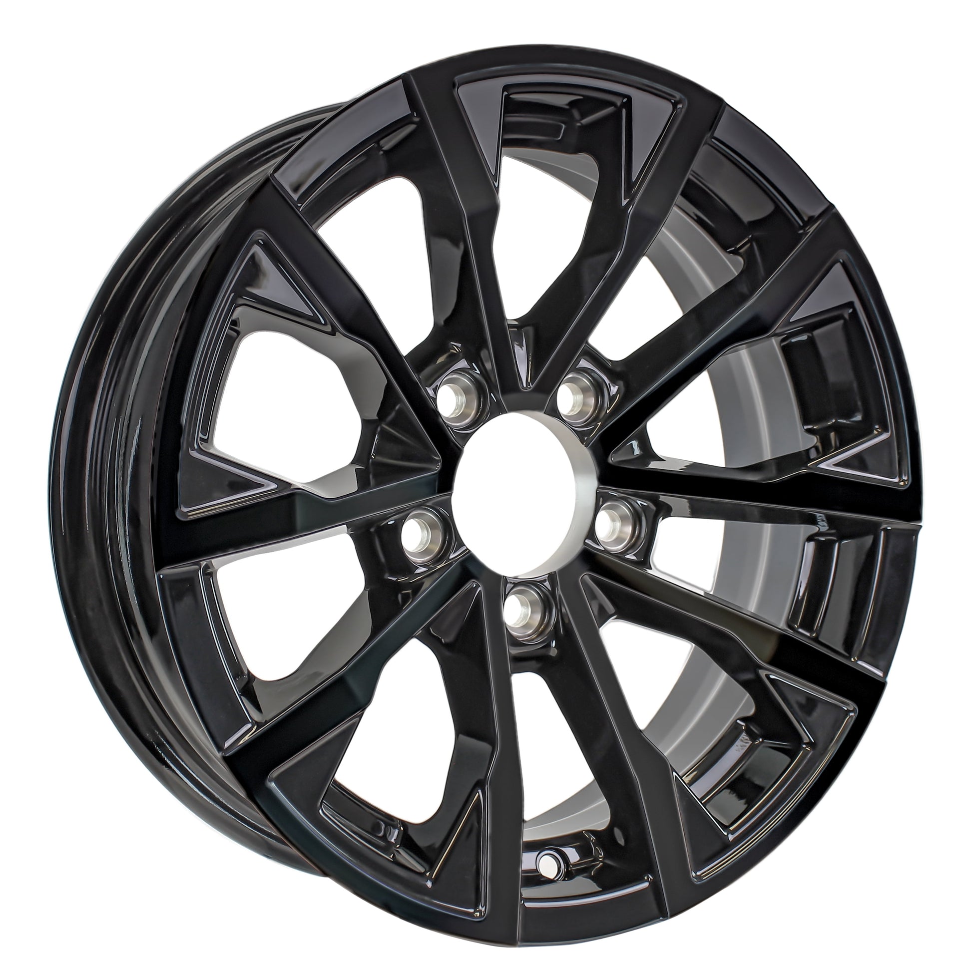 eCustomrim Aluminum Trailer Wheel 14X5.5 14 Inch Edge Black 5 Lug On 4.5" Center Rim