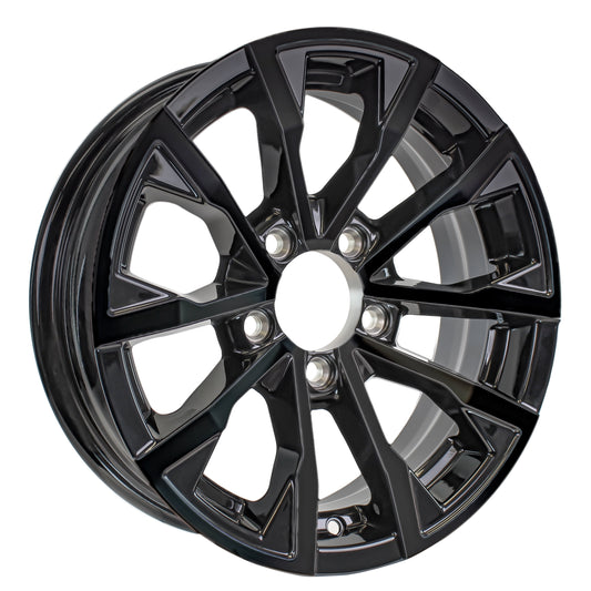 eCustomrim Aluminum Trailer Wheel 14X5.5 14 Inch Edge Black 5 Lug On 4.5" Center Rim