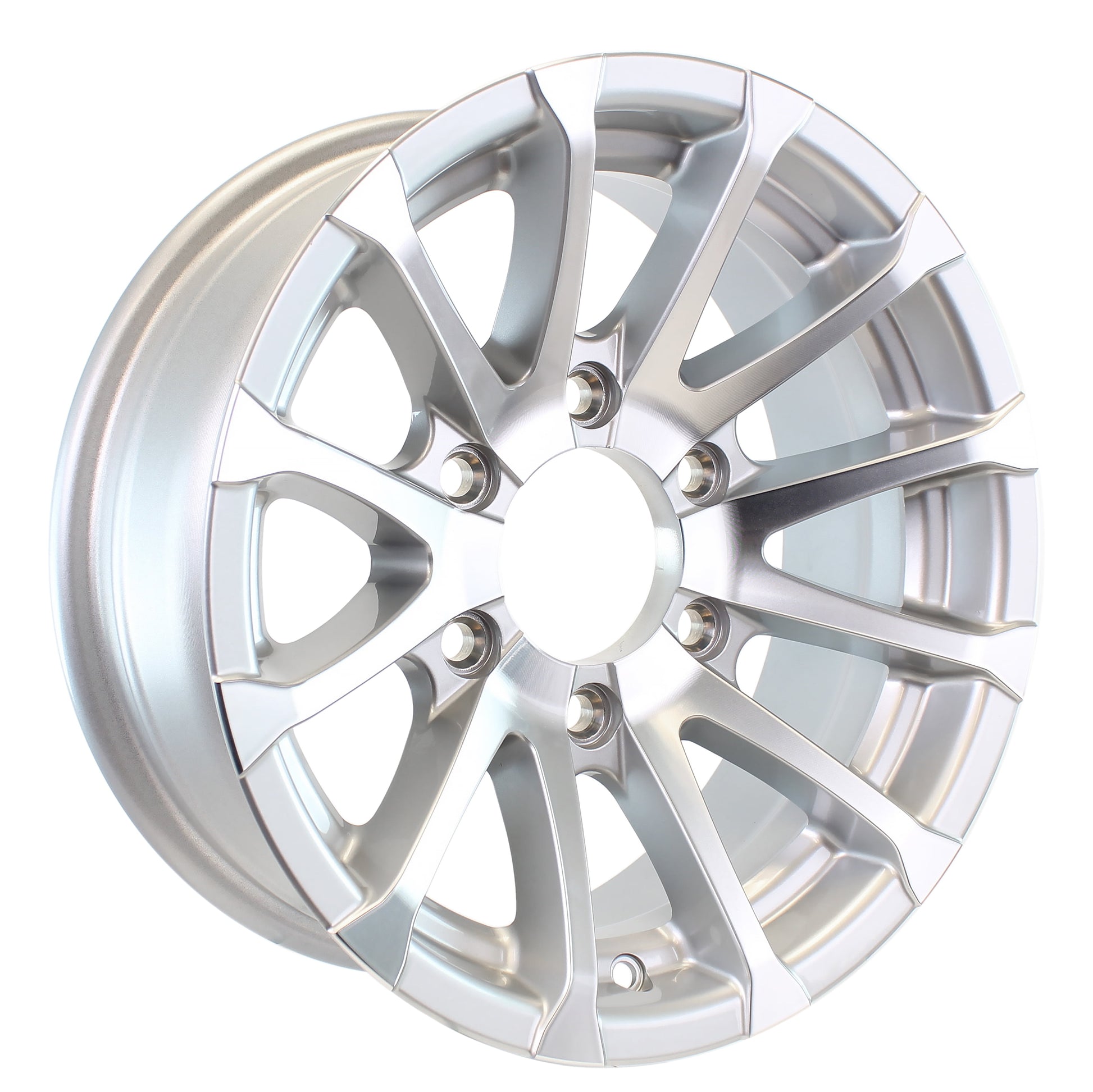 eCustomrim Aluminum Trailer Wheel 15X6 15 Inch Avalanche Style 6 Lug On 5.5" Center Rim