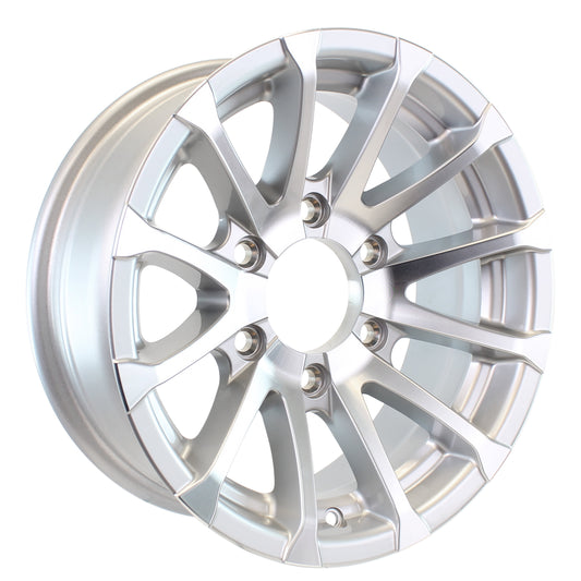 eCustomrim Aluminum Trailer Wheel 15X6 15 Inch Avalanche Style 6 Lug On 5.5" Center Rim