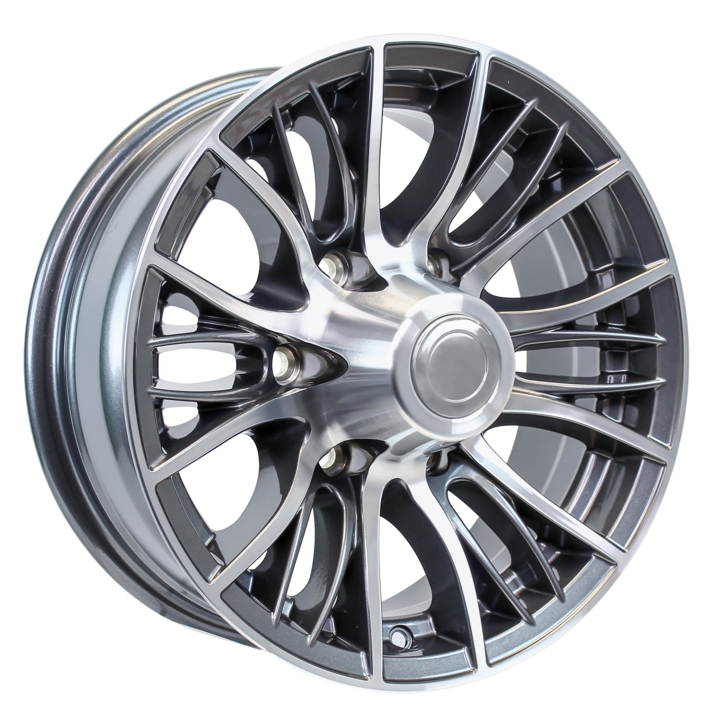 eCustomrim Aluminum Trailer Wheel 15X6 15 Inch Evolution Style 6 Lug On 5.5" Center Rim