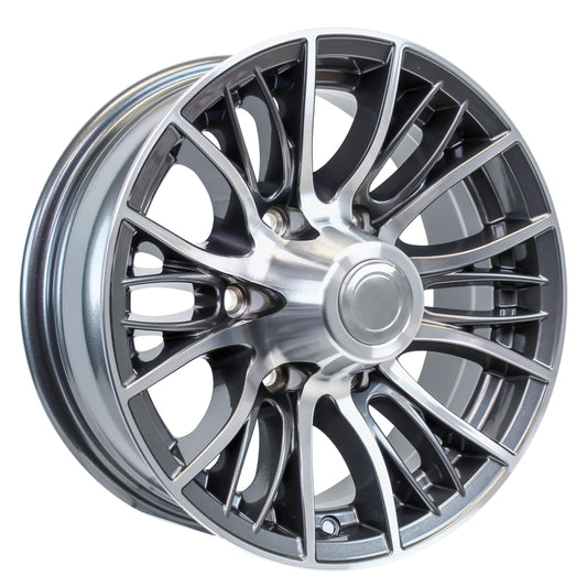 eCustomrim Aluminum Trailer Wheel 15X6 15 Inch Evolution Style 6 Lug On 5.5" Center Rim