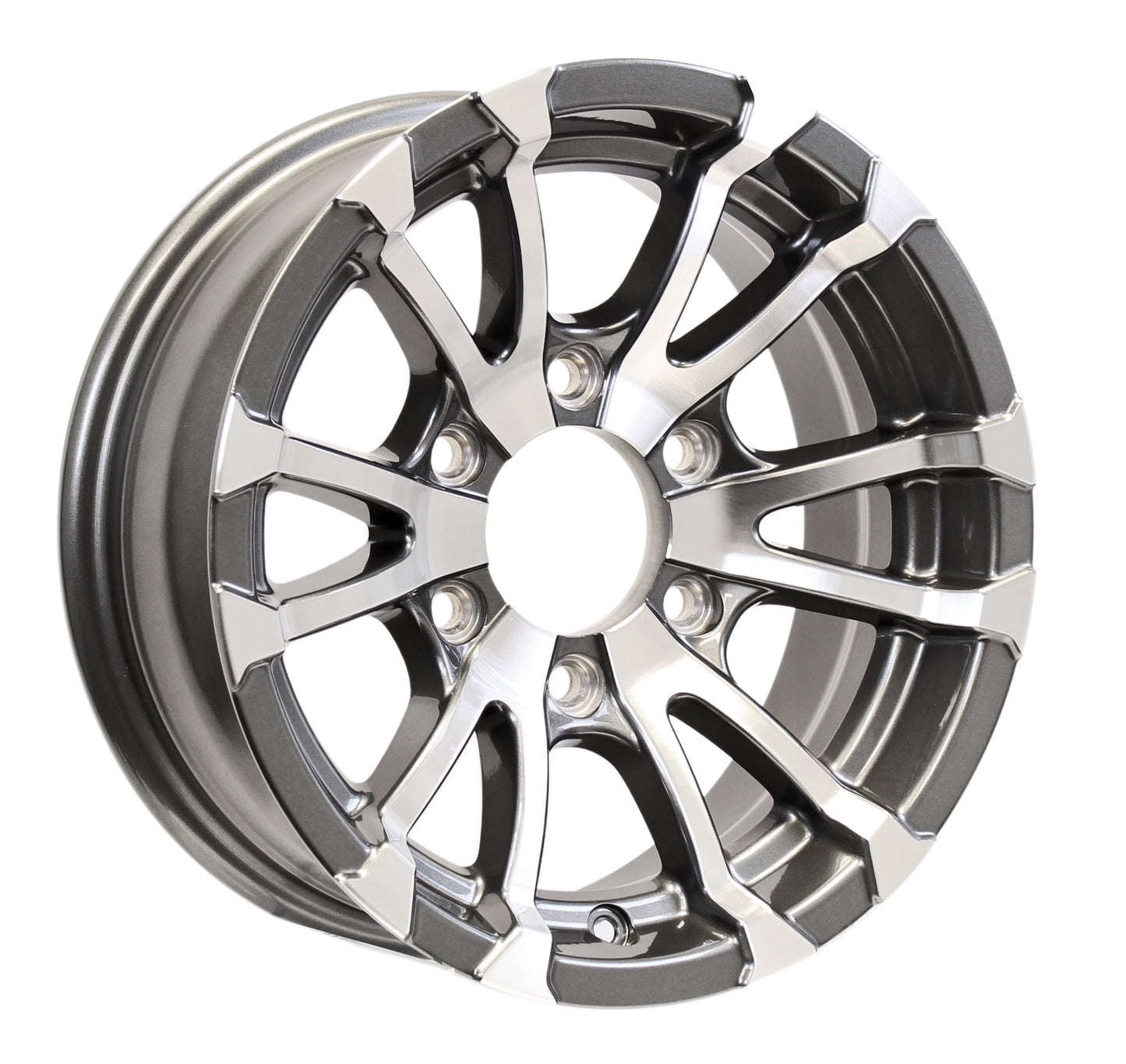 eCustomrim Aluminum Trailer Wheel 15X6 15 Inch Rim Gun Metal Machined 6 Lug SSAV56655GM
