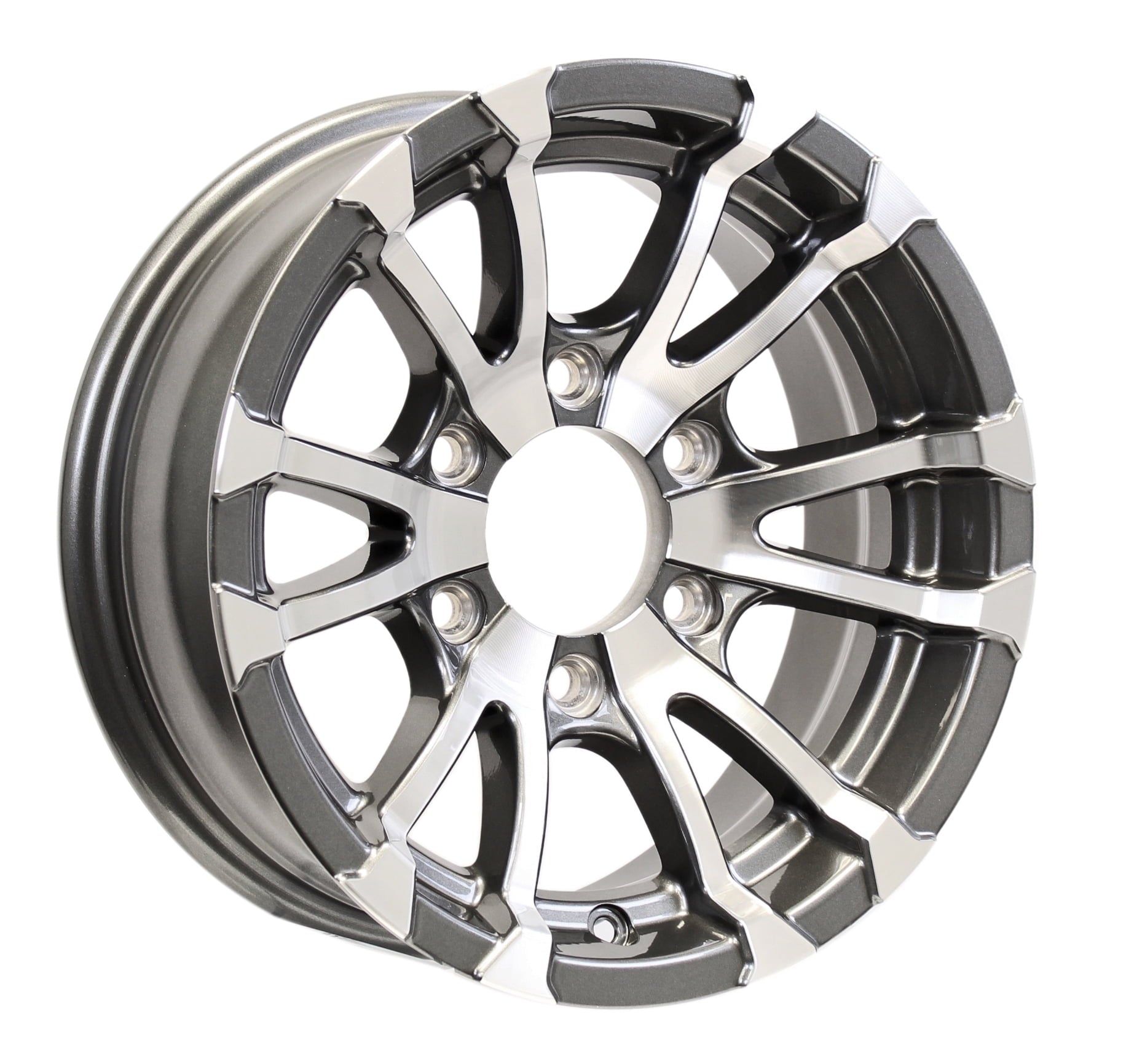 eCustomrim Aluminum Trailer Wheel 15X6 15 Inch Rim Gun Metal Machined 6 Lug SSAV56655GM