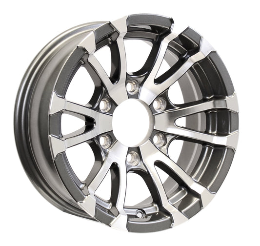 eCustomrim Aluminum Trailer Wheel 15X6 15 Inch Rim Gun Metal Machined 6 Lug SSAV56655GM