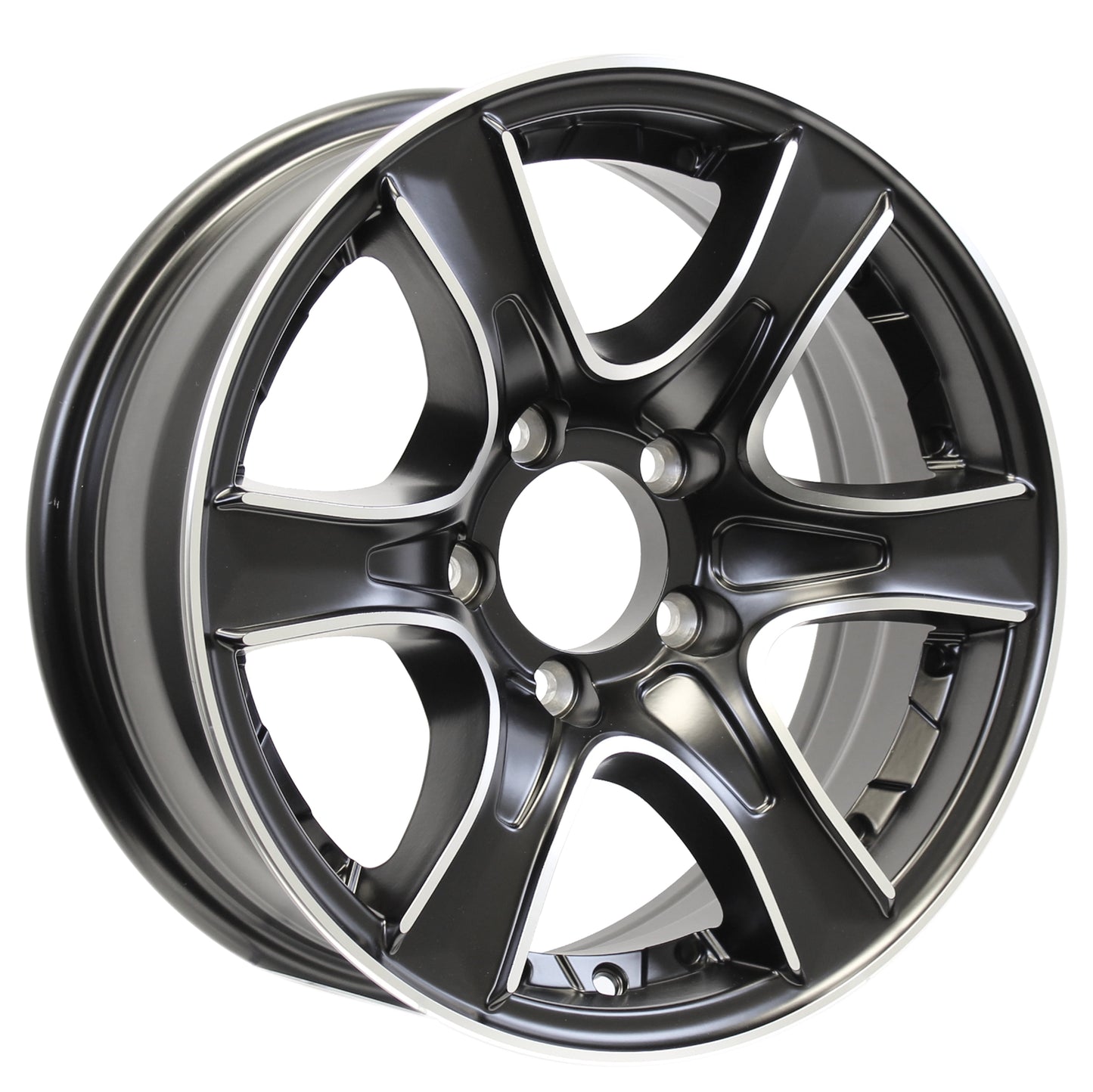 eCustomrim Aluminum Trailer Wheel 15X6 15 Inch Thoroughbred Style 5 Lug On 4.5" Center Rim