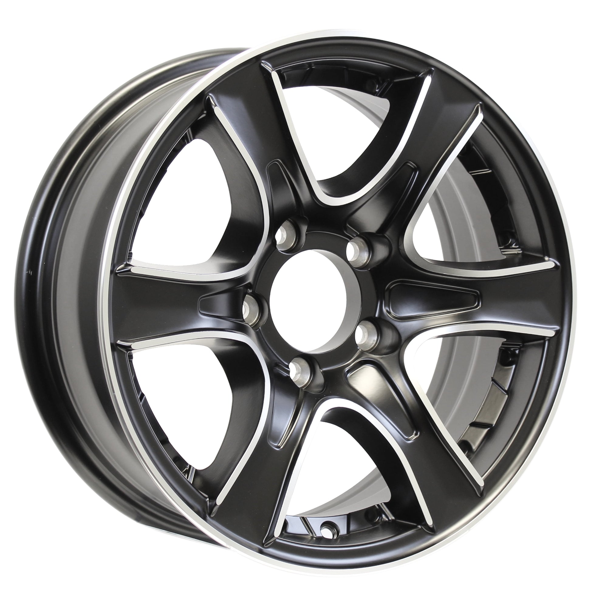 eCustomrim Aluminum Trailer Wheel 15X6 15 Inch Thoroughbred Style 5 Lug On 4.5" Center Rim