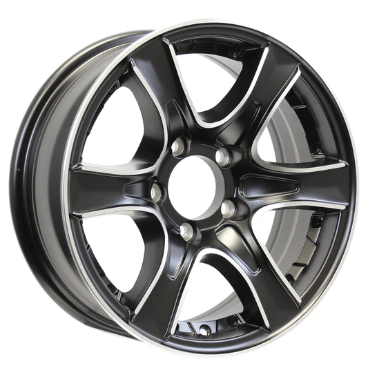 eCustomrim Aluminum Trailer Wheel 15X6 15 Inch Thoroughbred Style 5 Lug On 4.5" Center Rim