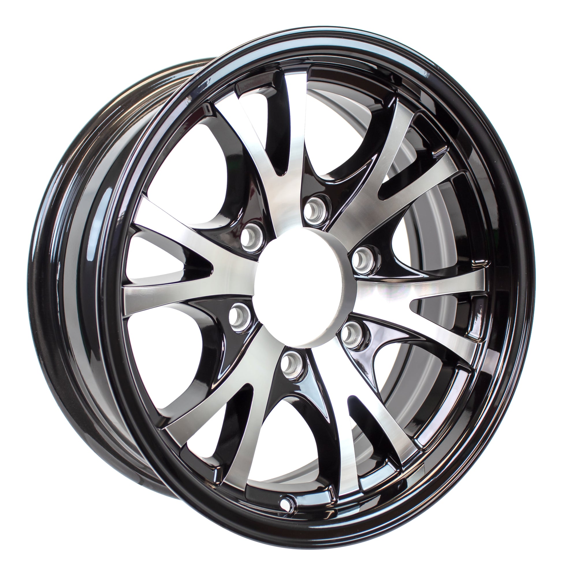 eCustomrim Aluminum Trailer Wheel 16X6 16 Inch Machined Lip Style 6 Lug On 5.5" Center Rim