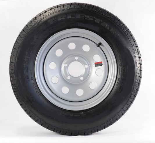 eCustomrim Mounted Trailer Tire Rim ST175/80D13 Load C 5 Lug Silver Modular Wheel