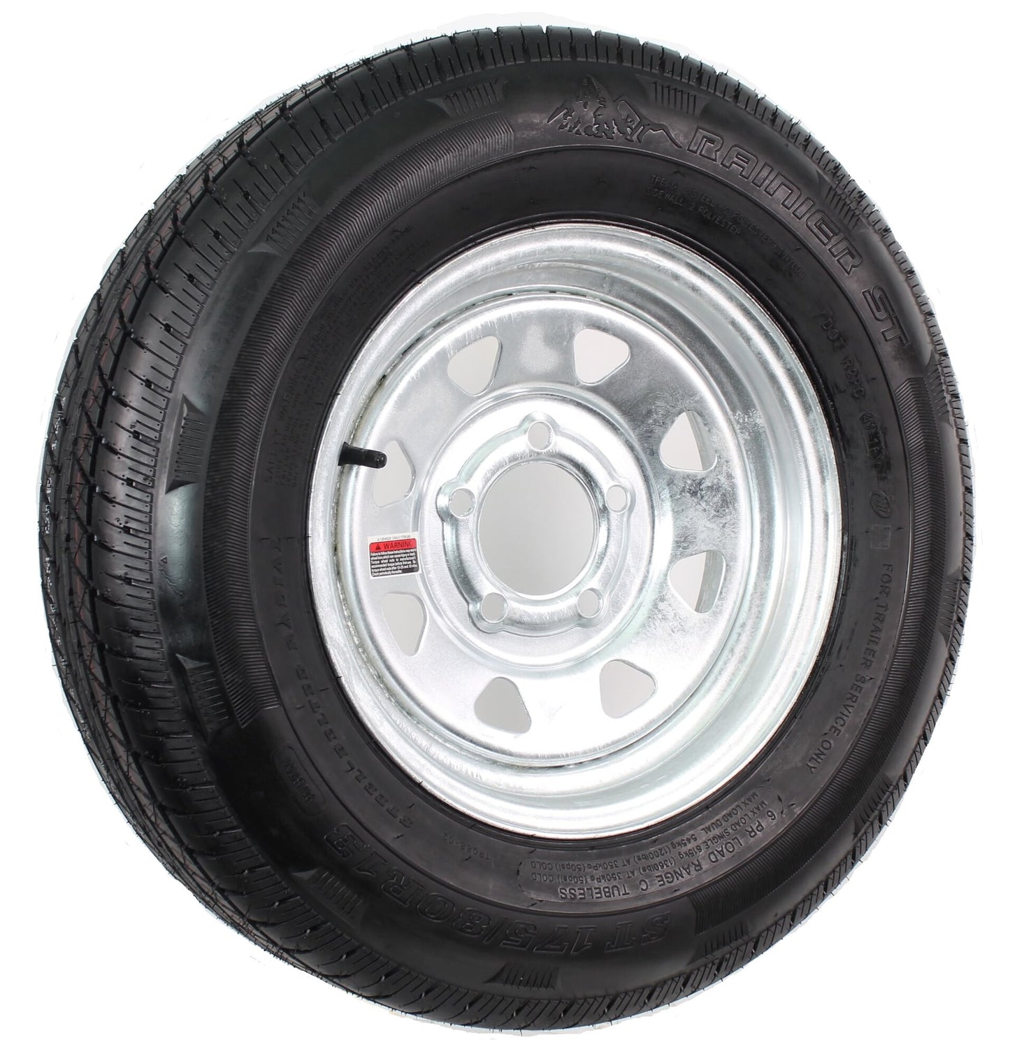 eCustomrim Radial Trailer Tire Rim ST175/80R13 175/80R-13 Load C 5 Lug Galvanized Spoke