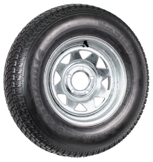 eCustomrim Trailer Tire Rim ST215/75D14 14 in. Load Range C 5 Lug Galvanized Spoke Wheel