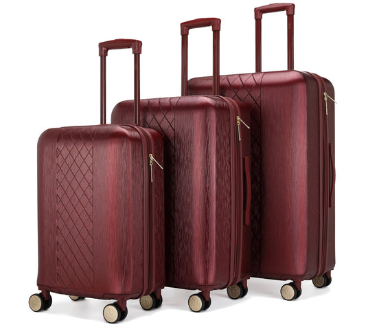 Badgley Mischka Diamond 3-Piece Hard ExpandableLuggage Set