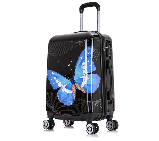 InUSA Black ButterflyLightweight Hardside Spinner 20" Carry O
