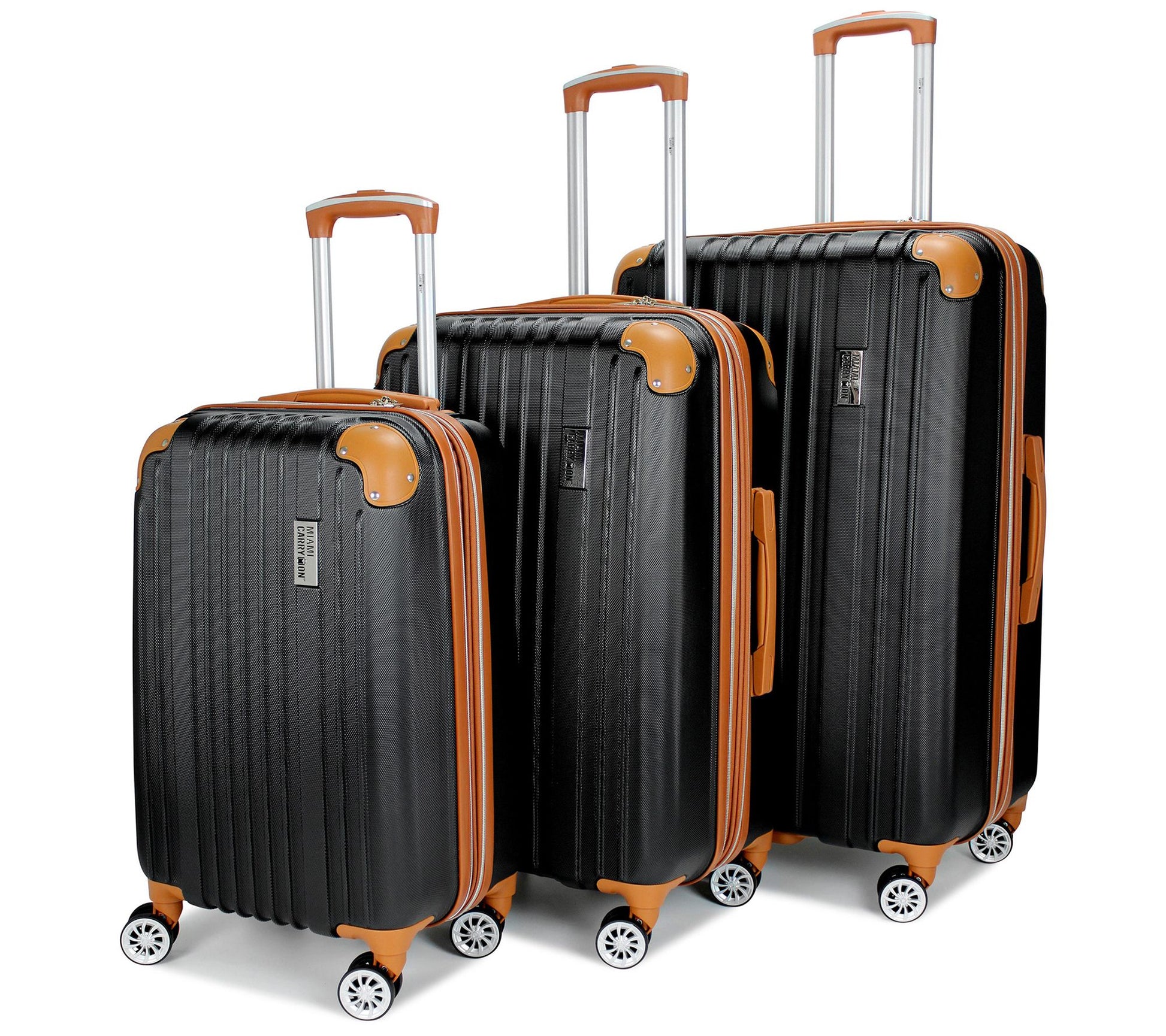 Miami Carryon Collins 3 Piece Expandable Retr oLuggage Set