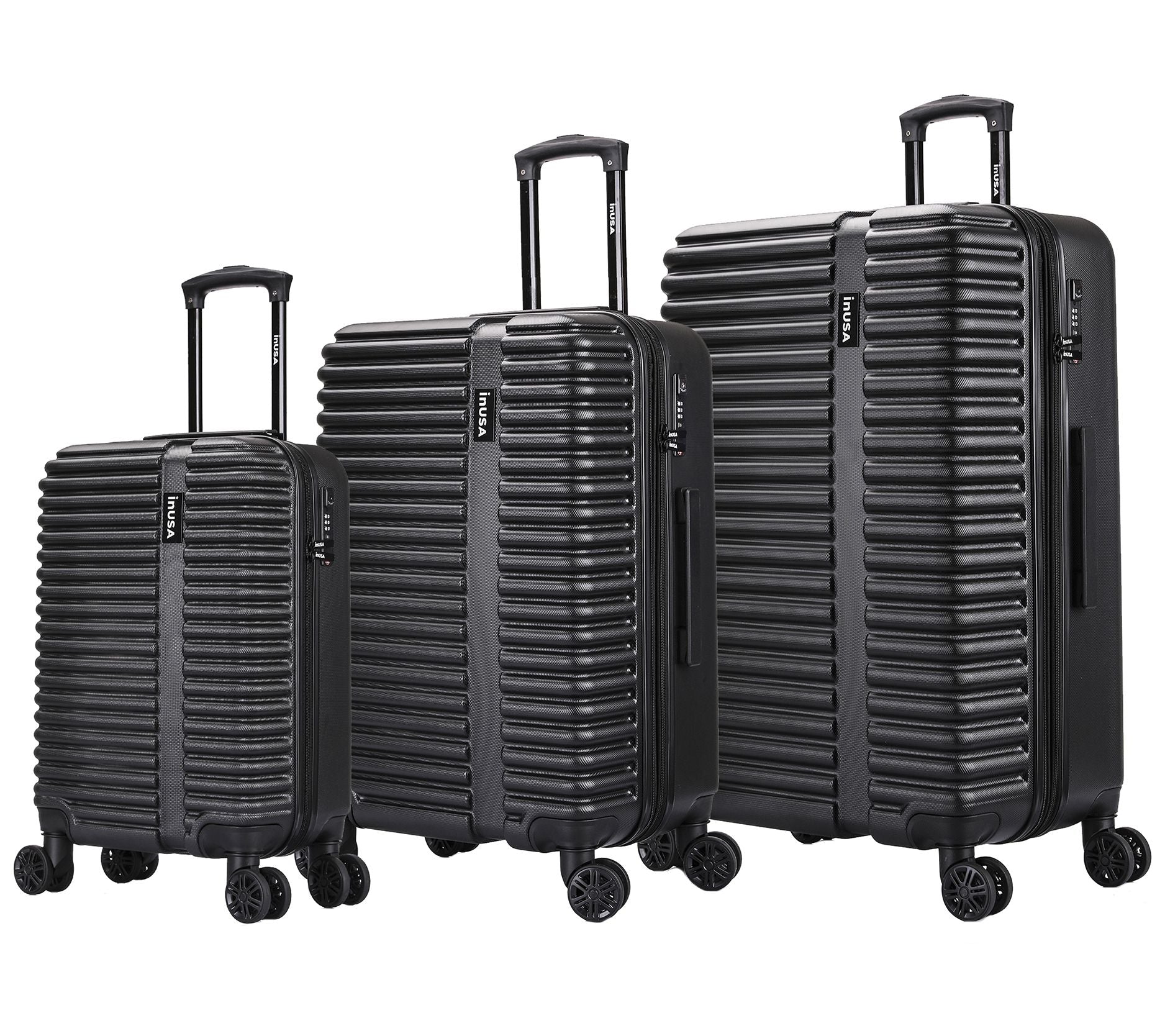 InUSA Hardside Spinner 3-pc Luggage Set- Ally,ack