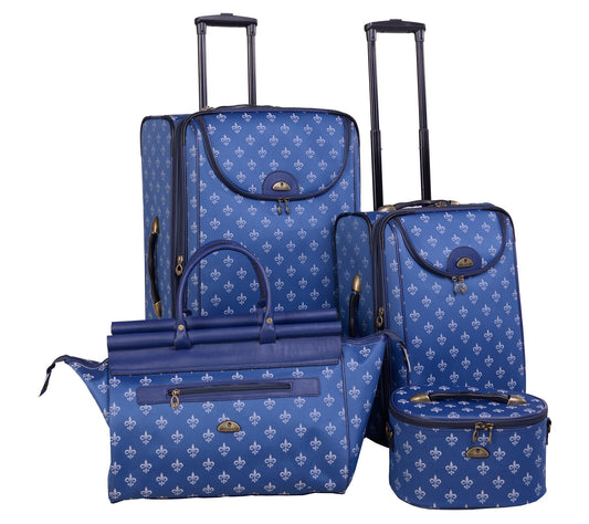 American Flyer Fleur de Lis 4-Piece Luggage Set