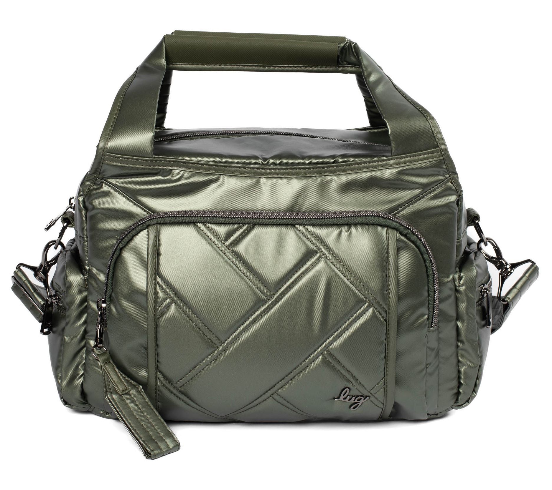 Lug Quilted Medium Satchel with Crossbody Strap -Rumble