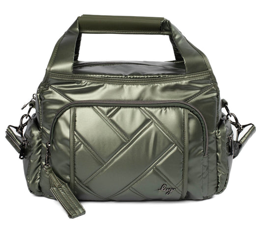 Lug Quilted Medium Satchel with Crossbody Strap -Rumble