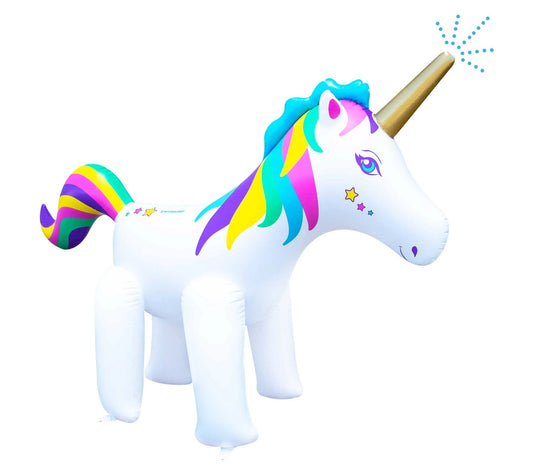 Swimline 6ft Rainbow Unicorn Outdoor InflatableLawn Sprinkler