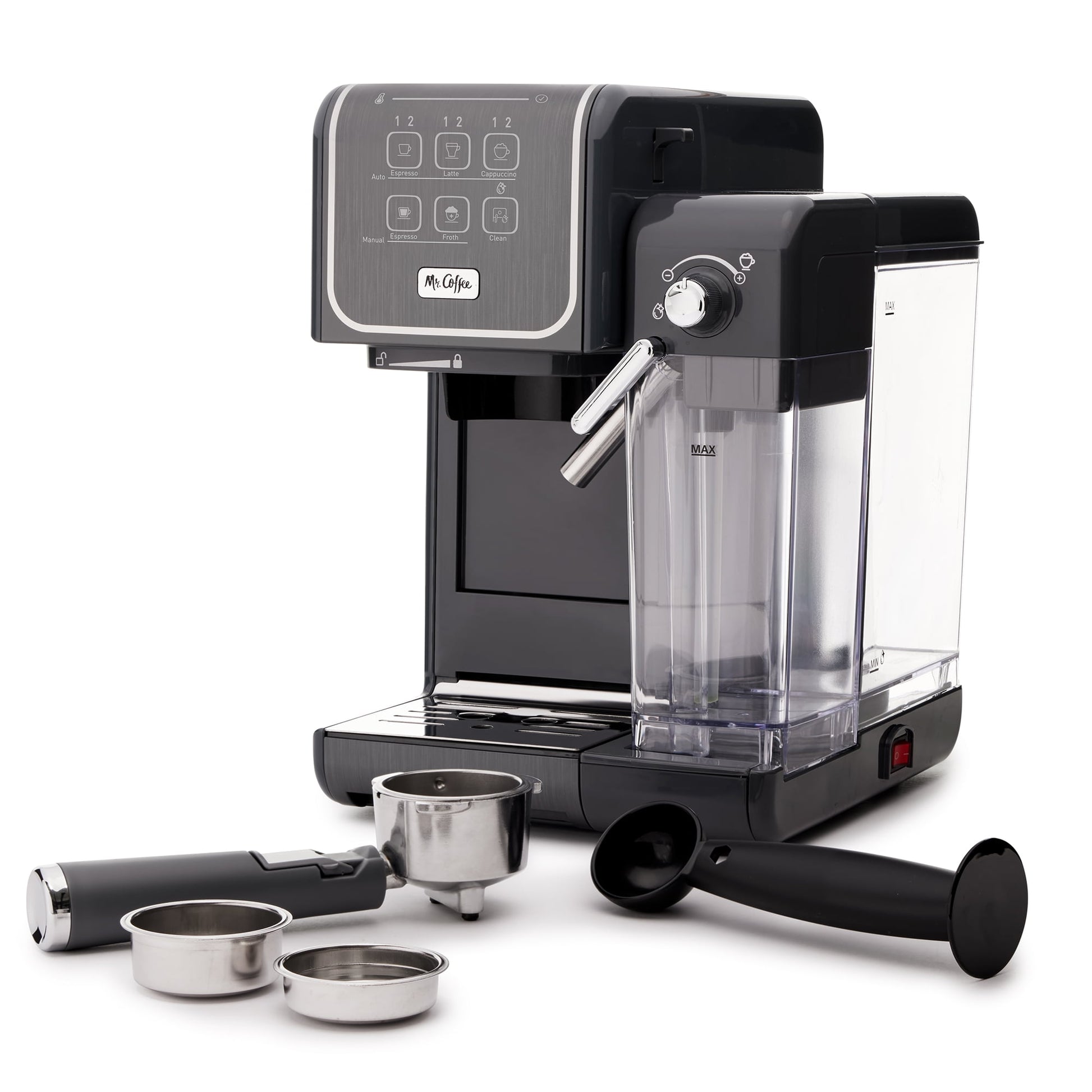 Open Box Mr. Coffee CoffeeHouse+ Espresso, Cappuccino, & Latte Maker, Grey
