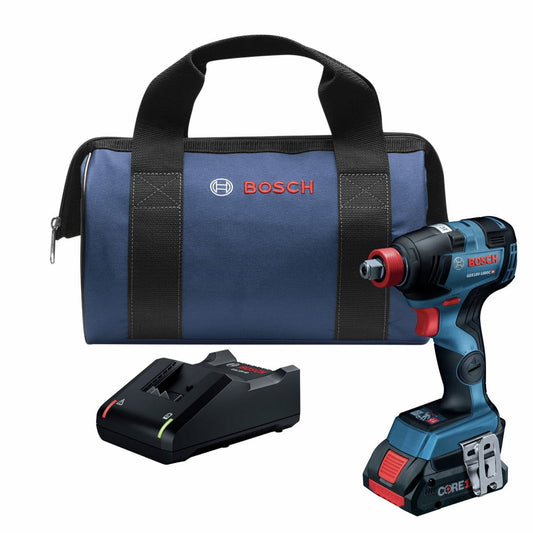 Restored Bosch GDX18V-1800CB15-RT 18V EC Brushless Lithium-Ion 1/4 in. and 1/2 in. Cordless Two-In-One Socket Impact Driver Kit (4 Ah) (Refurbished)