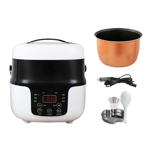 flameer Car Rice Cooker Multi Use Cooker for Auto Outdoor Trips Travel 12V to 24V