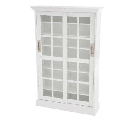Lyndon Sliding Door Media Cabinet - White Finis