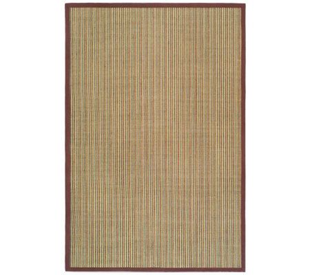 Serenity Stripe Natural Fiber Sisal 6' x 9' Rugwith Border