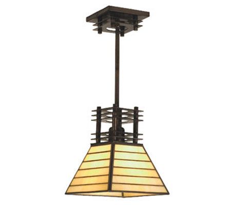 Tiffany Style 8" Watersedge Mahogany Bronze Mini Pendant Ligh