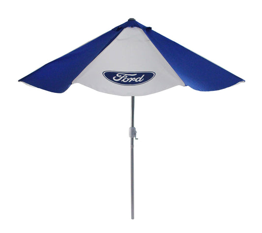 Northlight 9' Ford Umbrella w/ Hand Crank & Tilt Blue & White