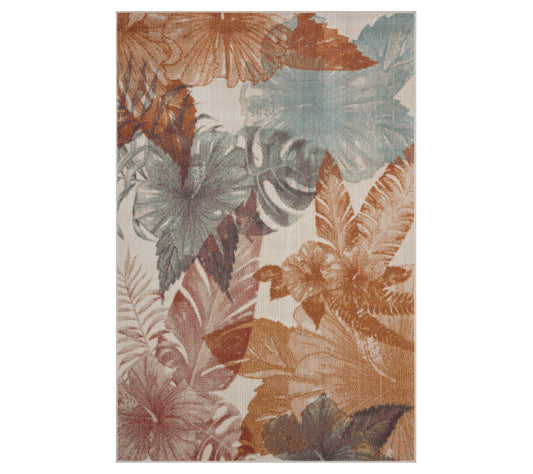 Ox Bay Hibiscus Honey Tropical Indoor Outdoor R ug, 7' x 9'
