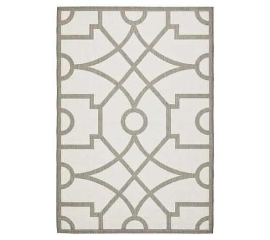 Martha Stewart Outdoor Fretwork Grey 5'3" x 7'7" Rug