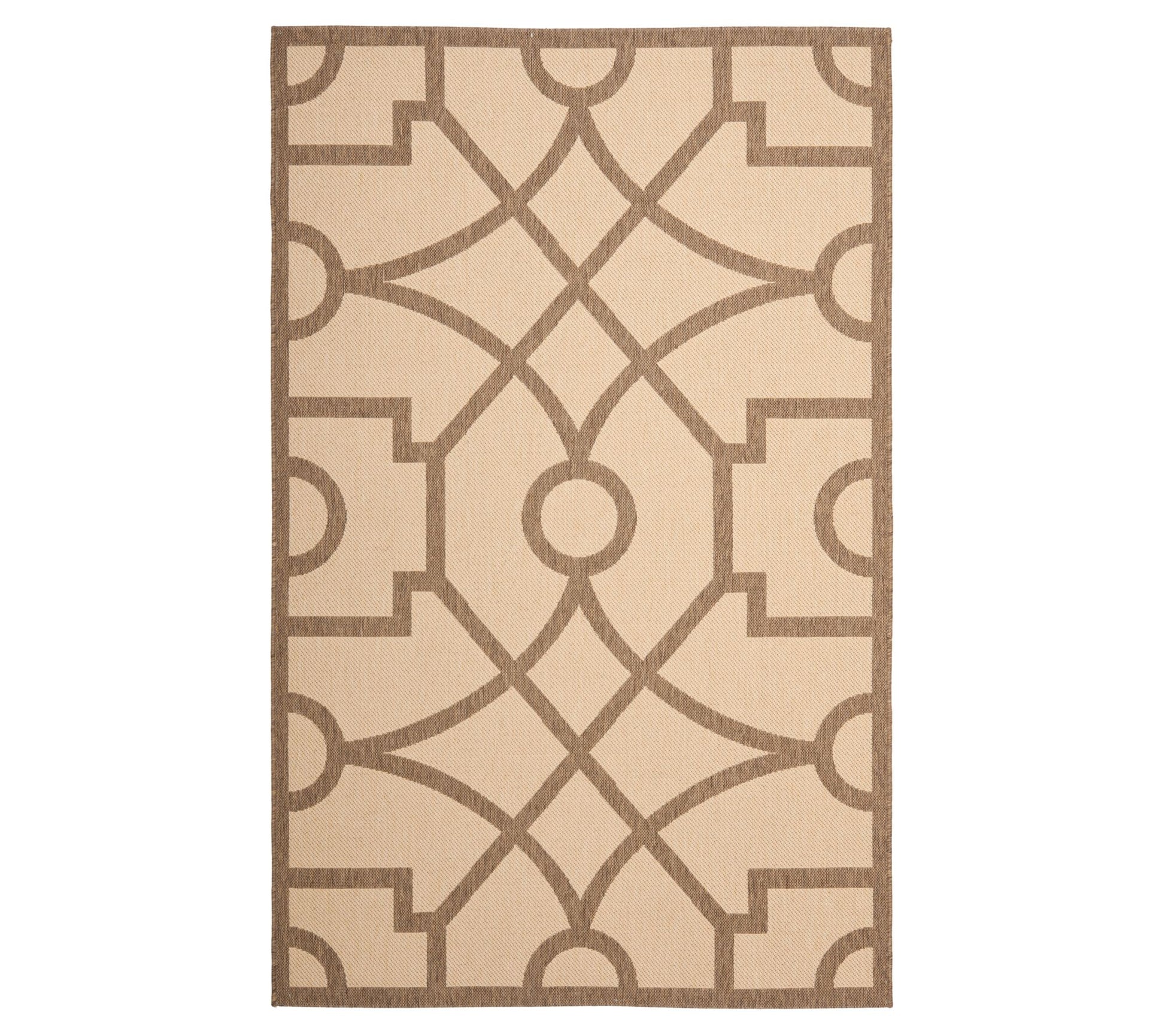 Martha Stewart Outdoor Fretwork Dark Beige 5'3" x 7'7" Rug