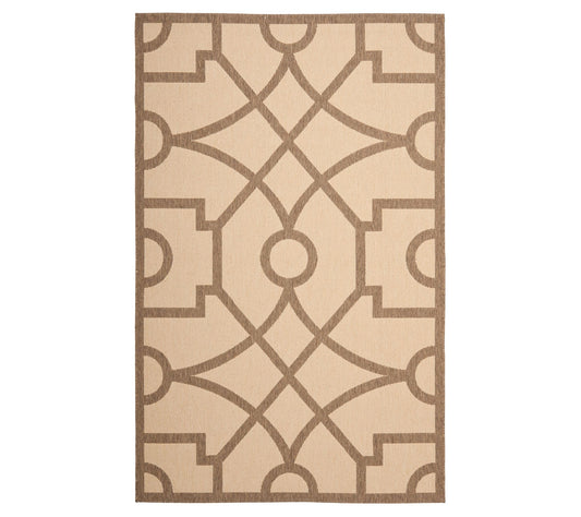 Martha Stewart Outdoor Fretwork Dark Beige 5'3" x 7'7" Rug