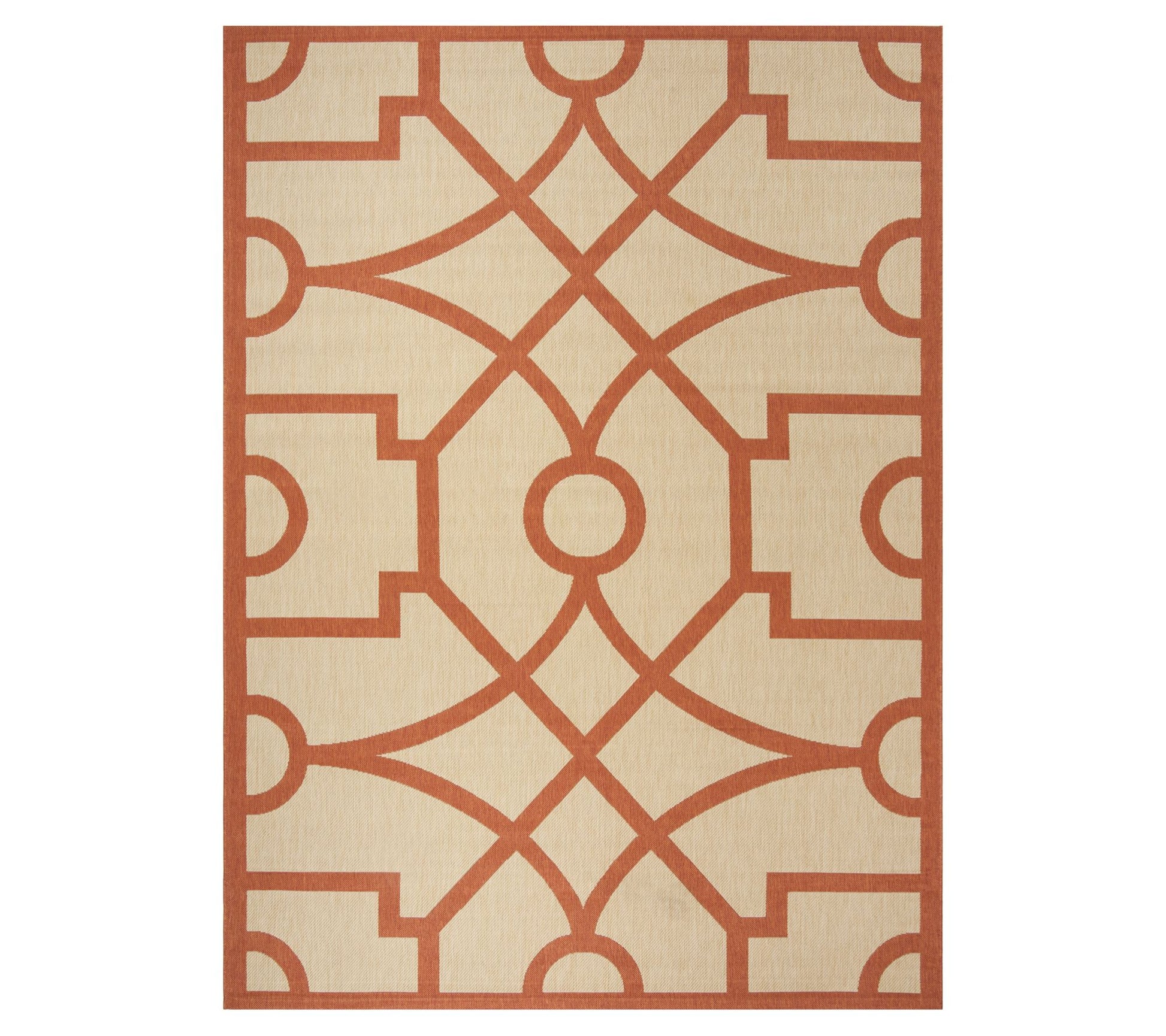 Martha Stewart Outdoor Fretwork Terracotta 5'3"x 7'7" Rug