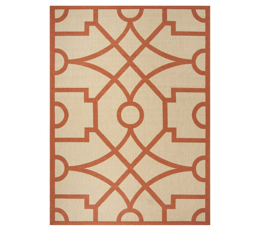 Martha Stewart Outdoor Fretwork Terracotta 5'3"x 7'7" Rug