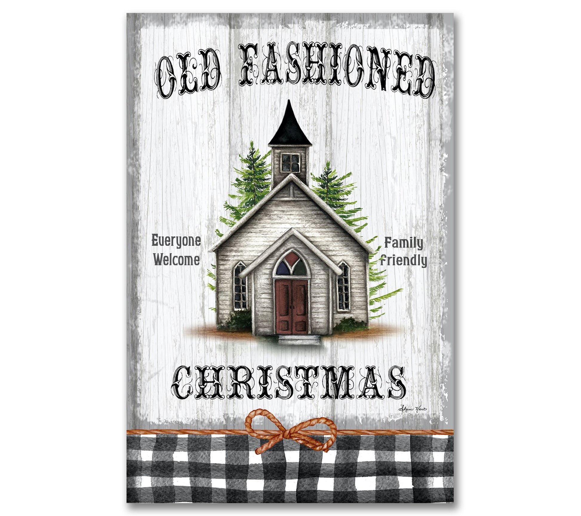 Courtside Market Old Fashioned Christmas Sign 24x36 Canvas