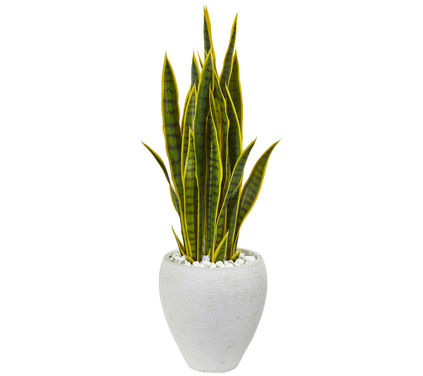 33in.  Sansevieria Artificial Plant in White Planter
