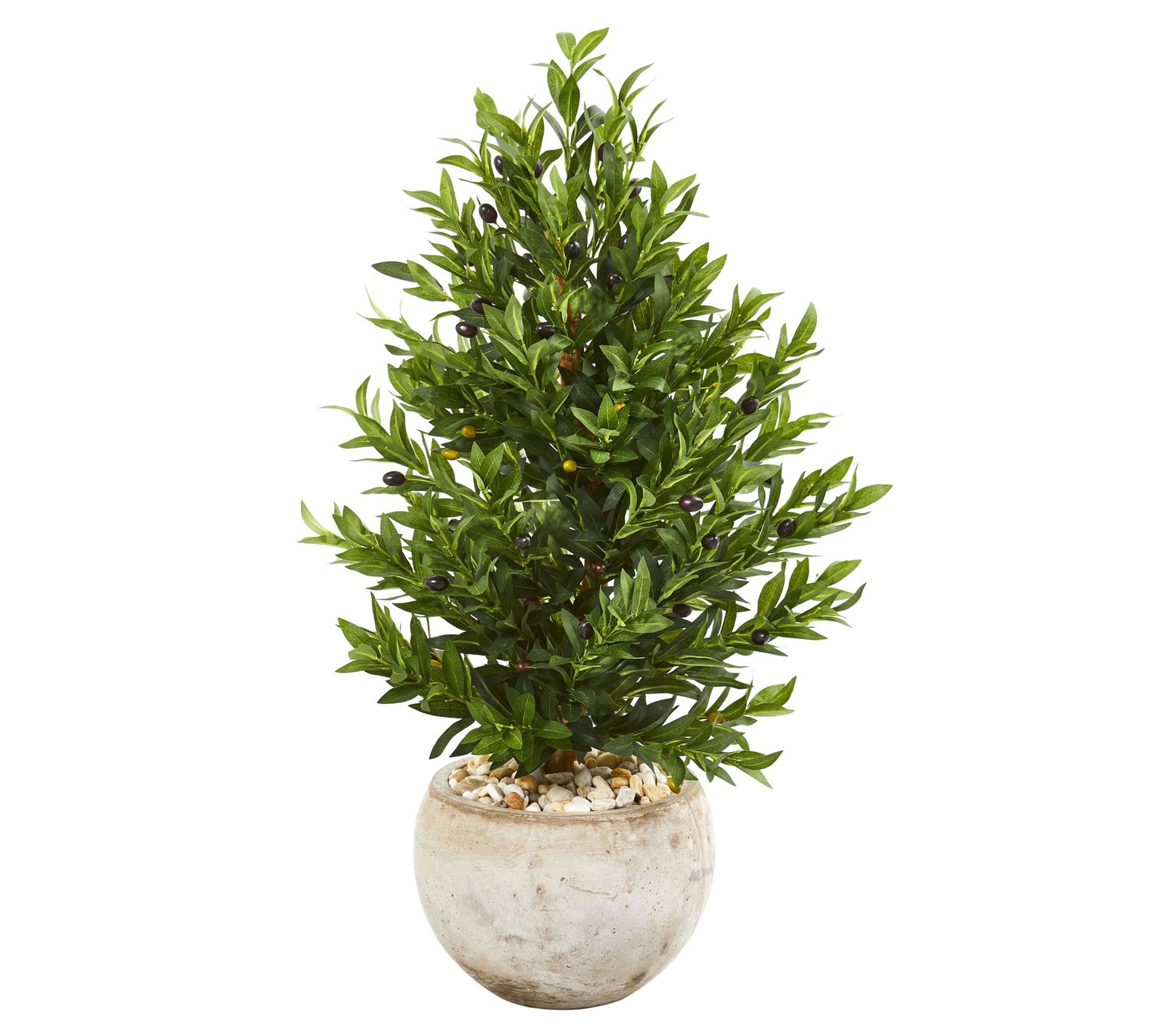3' Olive Cone Topiary in Sand Stone Planter UVistant