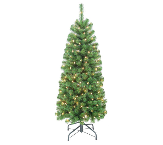 Puleo Pre-Lit 4.5' Pencil Northern Fir Christma s Tree