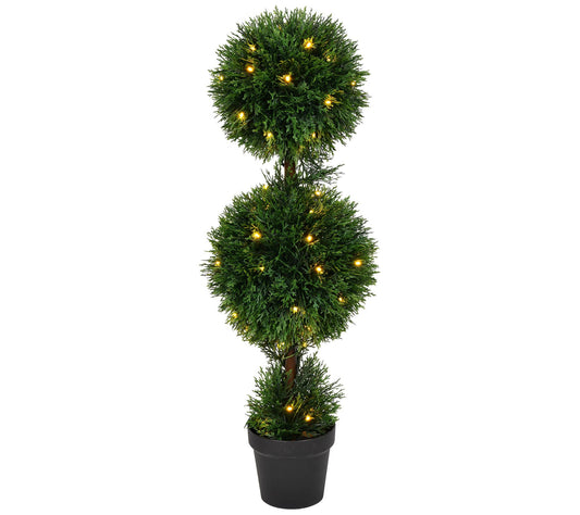 Vickerman 3' Artificial Double Ball Green CedarTopiary