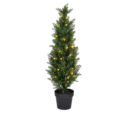 Vickerman 3' Artificial Potted Green Cedar TreePre-lit